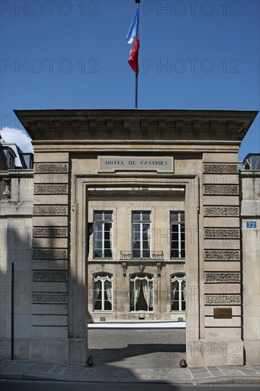 France, ile de france, paris, 7e arrondissement, 72 rue de varenne, hotel de castries, quartier des ministeres, faubourg saint germain.
Date : 2011-2012