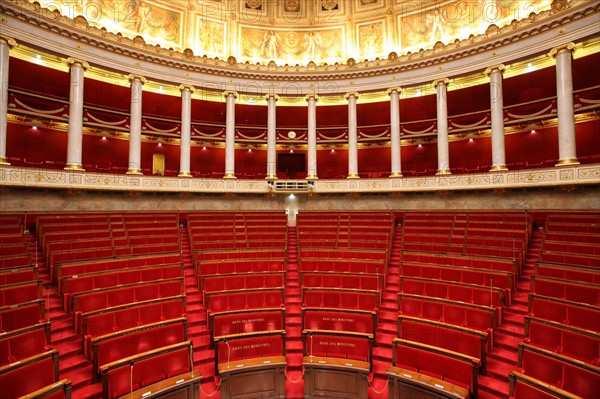 France, ile de france, paris 7e arrondissement, assemblee nationale, palais bourbon, hemicycle, chambre des deputes, institution, republique, parlement, vu depuis le perchoir, president

Date : 2011-2012