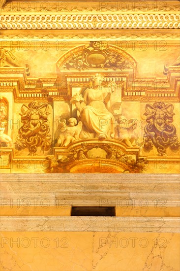 France, ile de france, paris 7e arrondissement, assemblee nationale, palais bourbon, salle des pas perdus, institution, republique, parlement,   detail plafond

Date : 2011-2012