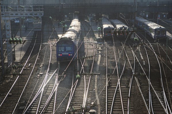 France, ile de france, paris 8e arrondissement, gare saint lazare, train, voies ferrees, sncf, rail,  place de l'europe

Date : 2011-2012