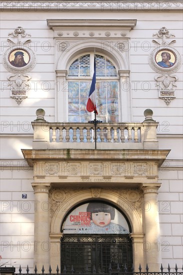 France, ile de france, paris 8e arrondissement, 7 rue velasquez, musee cernuschi, musee des arts asiatiques, mairie de paris, culture, hotel particulier, facade, detail

Date : 2011-2012