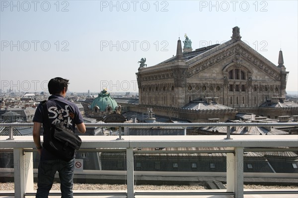 France, ile de france, paris 10e, 40 boulevard haussmann, galeries lafayette, terrasse, vue sur l'opera garnier, panorama

Date : 2011-2012