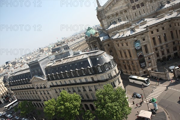 France, ile de france, paris 10e, 40 boulevard haussmann, galeries lafayette, terrasse, vue sur l'opera garnier, panorama

Date : 2011-2012