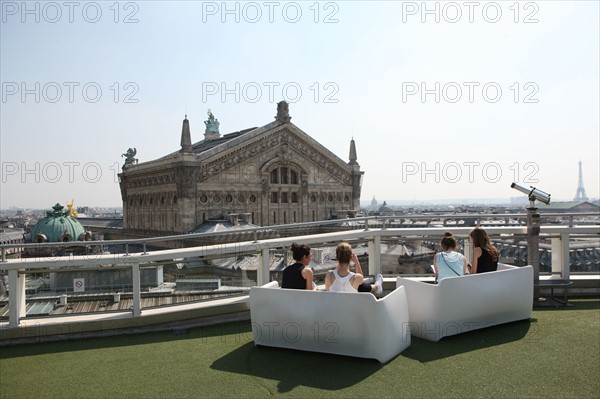 France, ile de france, paris 10e, 40 boulevard haussmann, galeries lafayette, terrasse, vue sur l'opera garnier, panorama

Date : 2011-2012