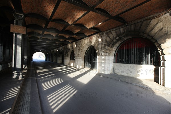 France, ile de france, paris 7e-16e arrondissement pont alexandre III, sous le pont, arches metalliques, rivets, fives lille, le showcase,