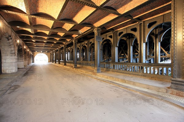 France, ile de france, paris 8e arrondissement, sous le pont alexandre III, poutrelles et rivets, ateliers fives lille, 1905,