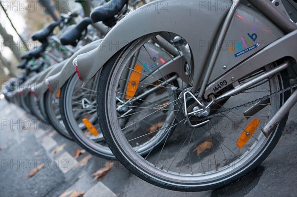 france, region ile de france, paris 7e arrondissement, rue de l'universite, station velib, cyclisme, transport urbain ecologique, signaletique