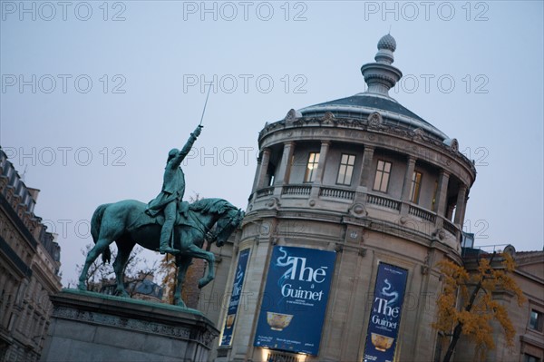 france, region ile de france, paris, place d'iena, musee guimet, statue equestre george washington,