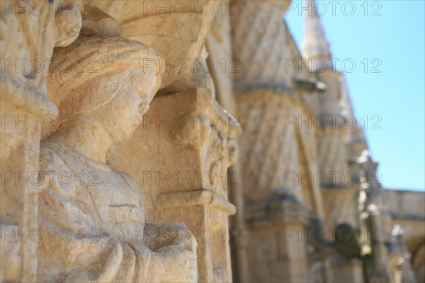 portugal, lisbonne, lisboa, signes de ville, belem, monastere des Hieronimytes, monasteiro dos jeronimos, couvent, cloitre, detail sculpture, statue, ornement
Date : septembre 2011