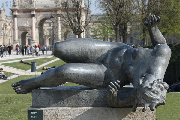 France, ile de france, paris 1er arrondissement, jardin des tuileries, sculptures d'aristide maillol, la riviere,