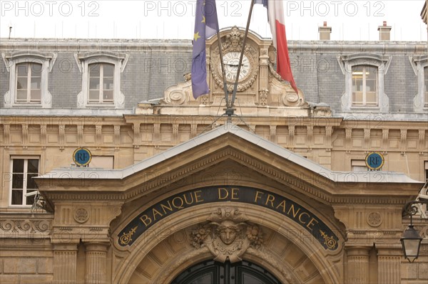 France, ile de france, paris 1er arrondissement, rue la vrilliere, banque de france, hotel de toulouse dit aussi de la vrilliere, portail sur rue,