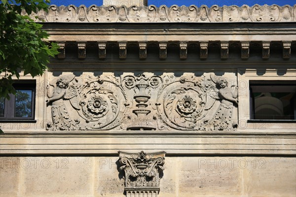 France, ile de france, paris 8e arrondissement, 7 rue tronchet, hotel de pourtales, facade sur rue, detail decor,


Date : Ete 2012