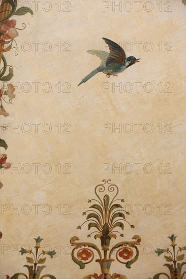 France, ile de france, paris 9e, 9 rue drouot, mairie du 9e arrondissement, hotel d'augny, salon aguado, detail de la rotonde au plafond, decor, oiseaux, palmettes,


Date : Ete 2012