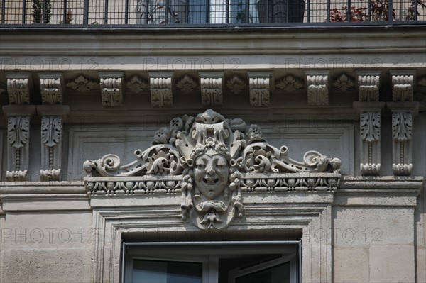 France, ile de france, paris 9e arrondissement, 34 rue de chateaudun, immeuble neo renaissance, restaure, detail facade sur rue, decor,


Date : Ete 2012