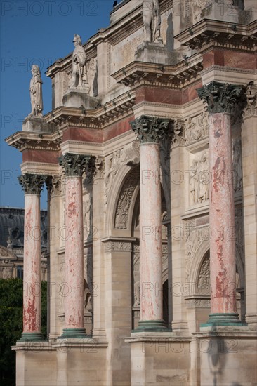 France, Region Ile de France, Paris, 1er arrondissement, Tuileries, Arc de Triomphe du Carrousel, quadrige,