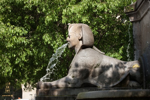 France, Region Ile de France, Paris 1er arrondissement, place du Chatelet, fontaine, sculpture, Egypte,