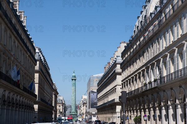 France, Region Ile de France, Paris, 1er arrondissement, rue de Castiglione, Colonne Vendome, rue de Rivoli,