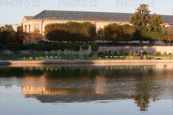 France, Region Ile de France, Paris 1er arrondissement, jardin des Tuileries, bassin, place de la Concorde,