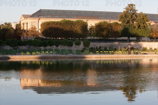 France, Region Ile de France, Paris 1er arrondissement, jardin des Tuileries, bassin, place de la Concorde,