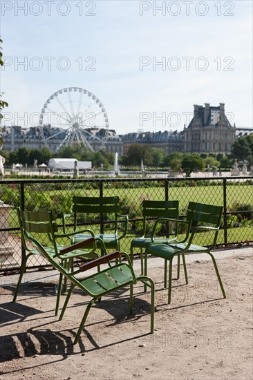 France, Region Ile de France, Paris 1er arrondissement, jardin des Tuileries, chaise, fauteuil, mobilier, Fermob