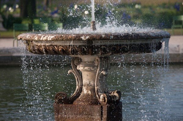 France, Region Ile de France, Paris, 1er arrondissement, jardin des Tuileries, bassin, fontaine