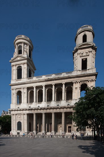 France, Region Ile de France, Paris 6e arrondissement, place Saint-Sulpice, eglise Saint-Sulpice