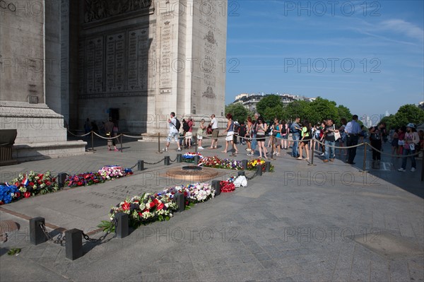 France, Region Ile de France, Paris 8e arrondissement, place Charles de Gaulle, place de l'Etoile, Arc de Triomphe, tombe du soldat inconnu,