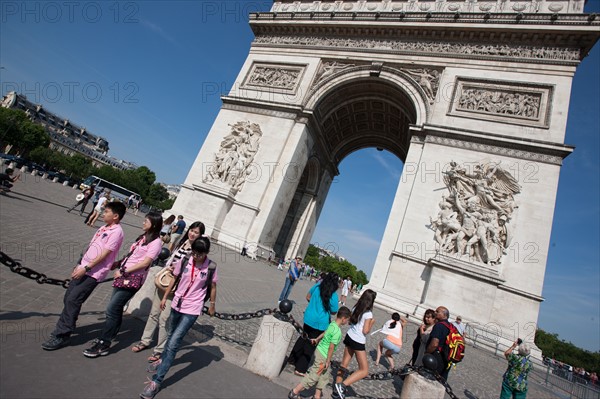 France, Region Ile de France, Paris 8e arrondissement, place Charles de Gaulle, place de l'Etoile, Arc de Triomphe,