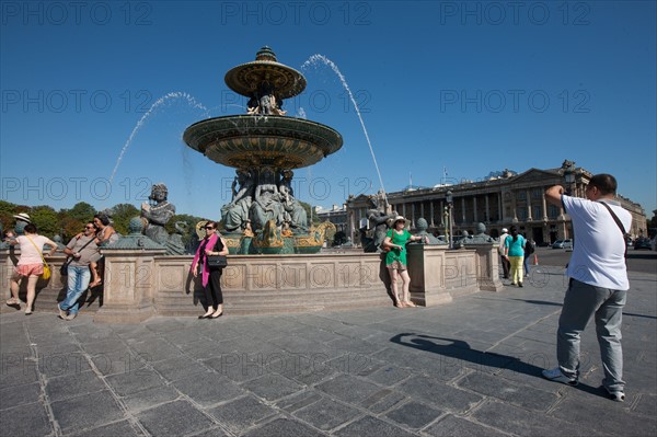 France, Region Ile de France, Paris 8e arrondissement, place de la Concorde, fontaines,