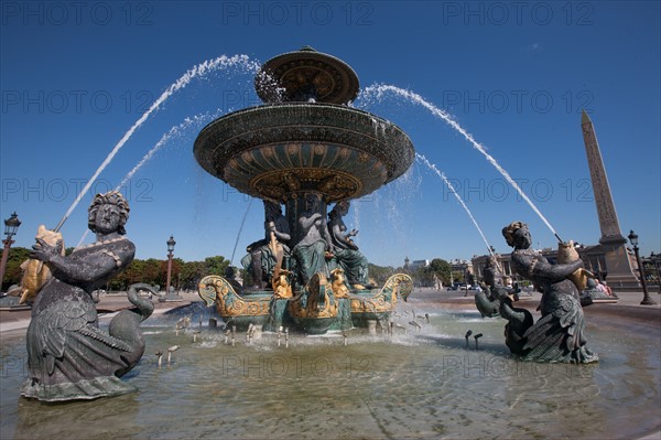 France, Region Ile de France, Paris 8e arrondissement, place de la Concorde, fontaines,