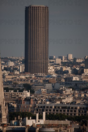 France, Region Ile de France, Paris 8e arrondissement, place Charles de Gaulle, place de l'Etoile, au sommet de l'Arc de Triomphe, panorama,