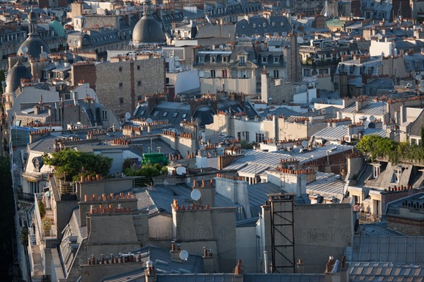 France, Region Ile de France, Paris 8e arrondissement, place Charles de Gaulle, place de l'Etoile, au sommet de l'Arc de Triomphe, panorama,