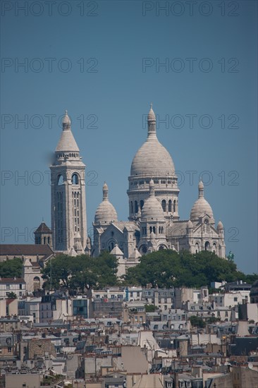 France, Region Ile de France, Paris 18e arrondissement, panorama avec le Sacre Coeur, depuis la terrasse du Printemps, restaurant Deli-Cieux,