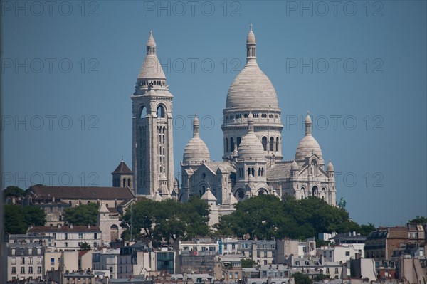 France, Region Ile de France, Paris 18e arrondissement, panorama avec le Sacre Coeur, depuis la terrasse du Printemps, restaurant Deli-Cieux,