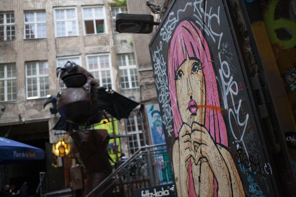 Allemagne, Germany, Berlin, Scheunenviertel, quartier des Granges, squat d'artistes, alternatifs, street art,