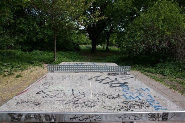 Allemagne (Germany), Berlin, Prenzlauer Berg, Mauer Park, vestiges du Mur de Berlin, jardin public,