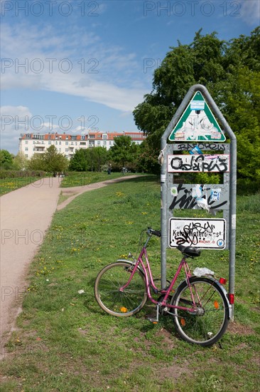 Allemagne (Germany), Berlin, Prenzlauer Berg, Mauer Park, vestiges du Mur de Berlin, jardin public,