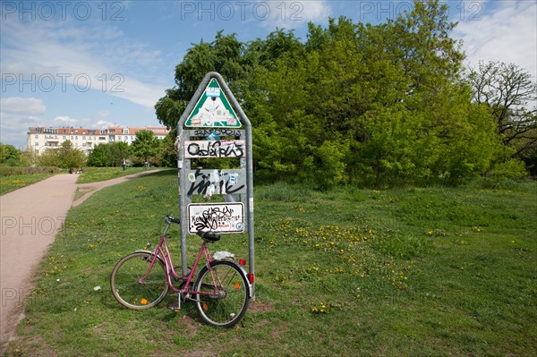 Allemagne (Germany), Berlin, Prenzlauer Berg, Mauer Park, vestiges du Mur de Berlin, jardin public,