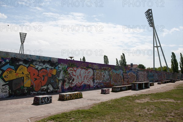 Allemagne (Germany), Berlin, Prenzlauer Berg, Mauer Park, vestiges du Mur de Berlin, jardin public,