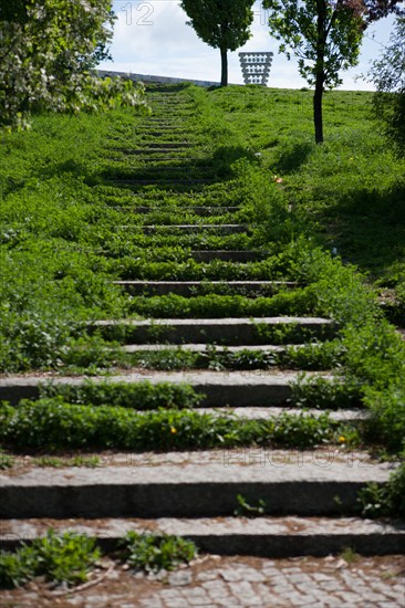 Allemagne (Germany), Berlin, Prenzlauer Berg, Mauer Park, vestiges du Mur de Berlin, jardin public,