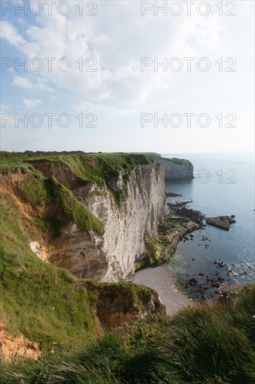 France, region Haute Normandie, Seine Maritime, pays des hautes falaises, Etretat, falaise d'aval,