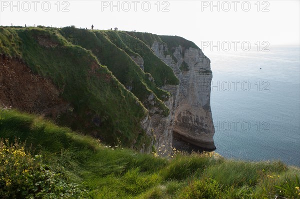 France, region Haute Normandie, Seine Maritime, pays des hautes falaises, Etretat, falaise d'aval,