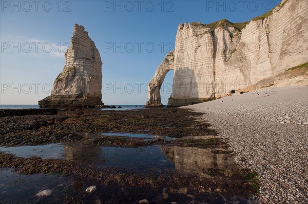 France, region Haute Normandie, Seine Maritime, pays des hautes falaises, Etretat, falaise d'aval,