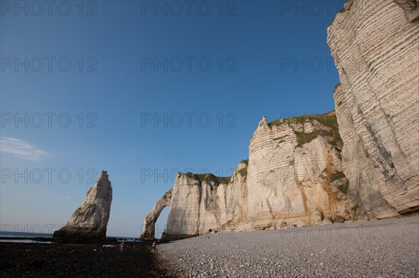 France, region Haute Normandie, Seine Maritime, pays des hautes falaises, Etretat, falaise d'aval,