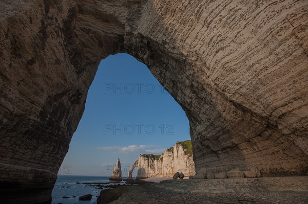 France, region Haute Normandie, Seine Maritime, pays des hautes falaises, Etretat, falaise d'aval,