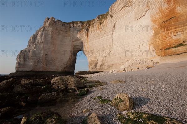 France, region Haute Normandie, Seine Maritime, pays des hautes falaises, Etretat, falaise d'aval,