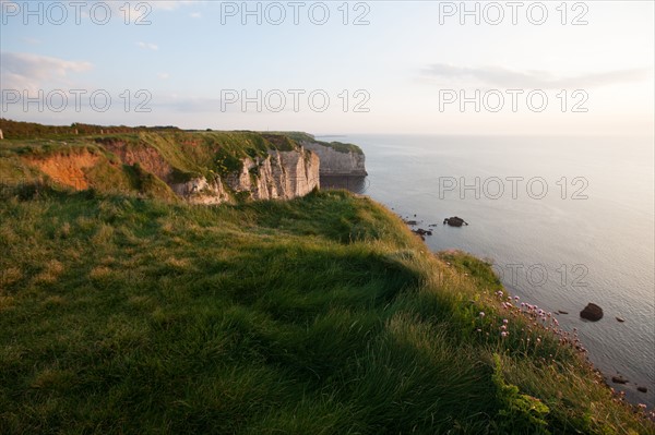 France, region Haute Normandie, Seine Maritime, pays des hautes falaises, Etretat, falaise d'aval,