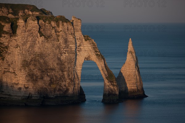 France, region Haute Normandie, Seine Maritime, pays des hautes falaises, Etretat, falaise d'aval,