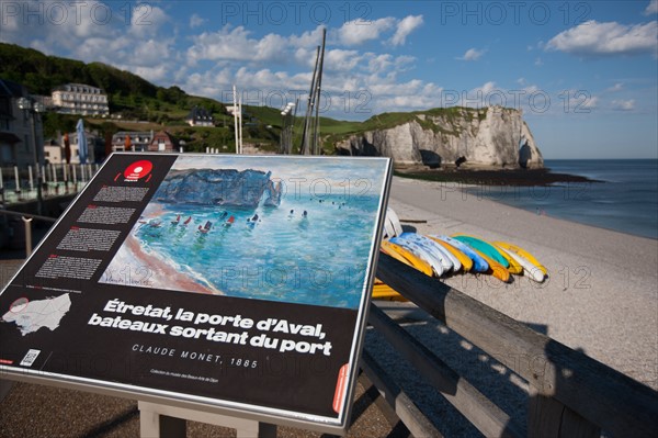 France, region Haute Normandie, Seine Maritime, pays des hautes falaises, Etretat, falaise d'aval,