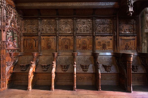 France, Ile de France, Seine Saint Denis, basilique de Saint-Denis, necropole des rois de France, stalles du choeur,